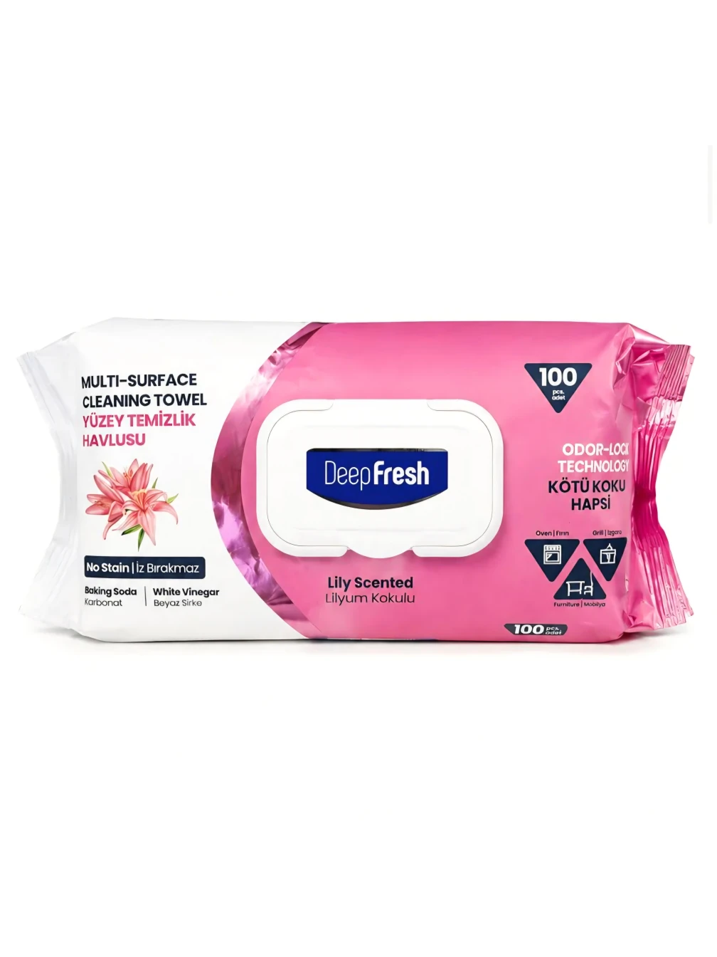 SERVETELE CU BICARBONAT SI OTET   CRINI ( PINK)Deep Fresh 100 bucăți 