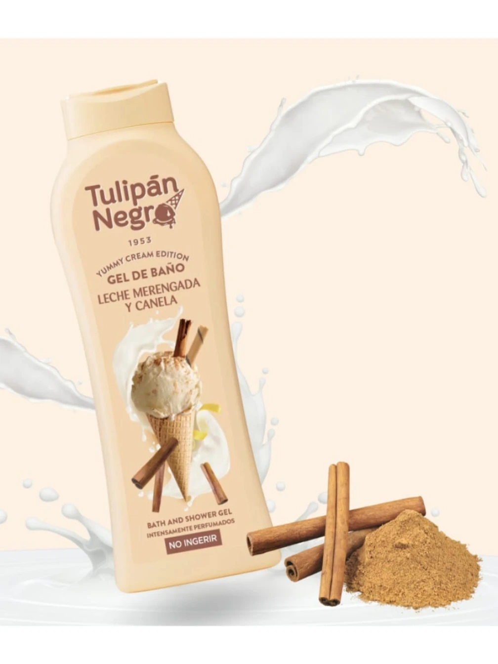 TULIPÁN NEGRO GEL DE DUS LECHE MERENGADA Y CANELA 650 ML
