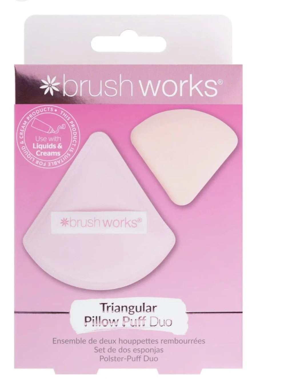 BRUSH WORKS PUF TRIUNGHIULAR PENTRU PUDRA SET 2 BUCATI