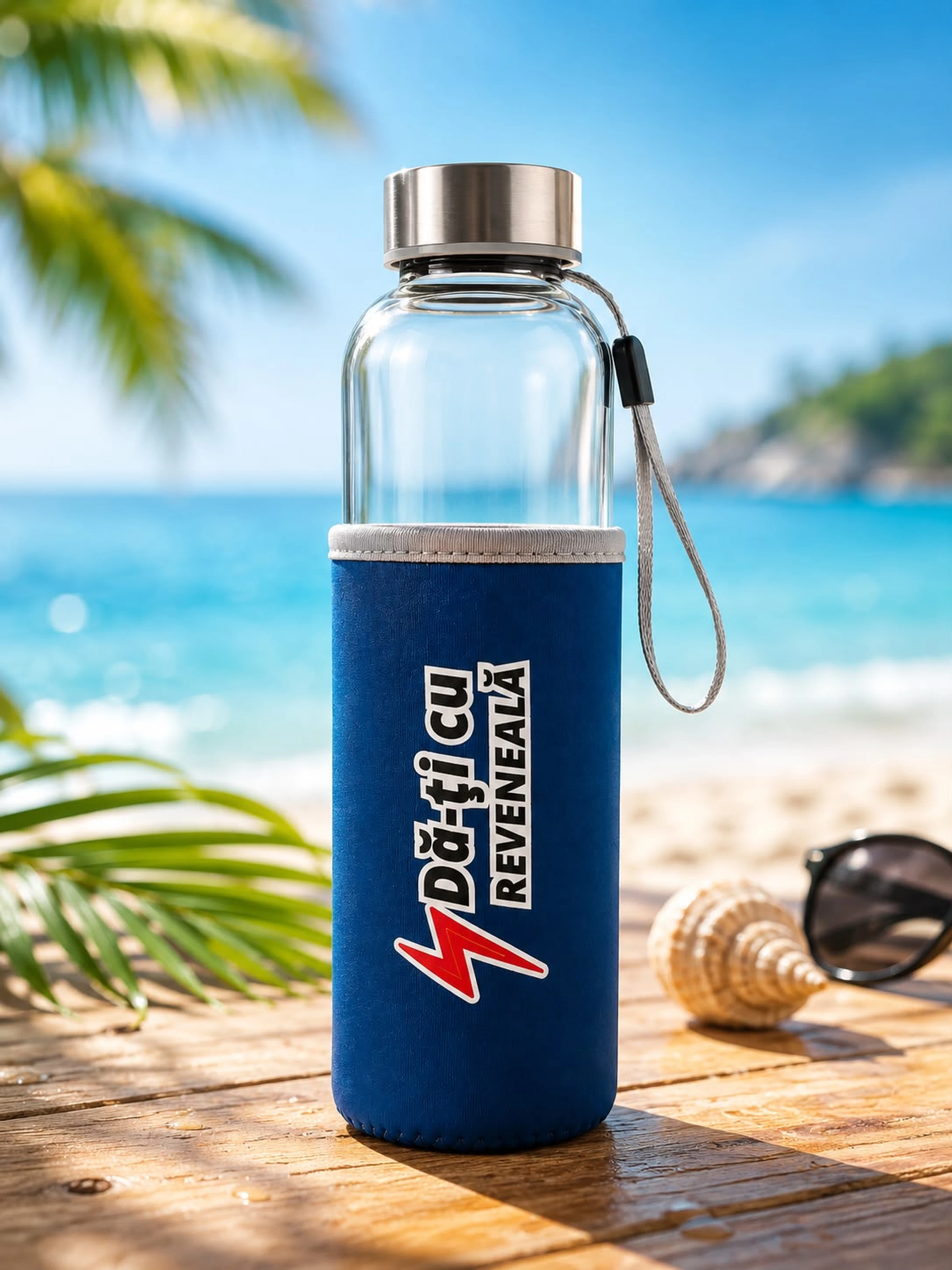 Sticlă premium din sticlă 500 ml pentru apă – Dă-ți cu Reveneală