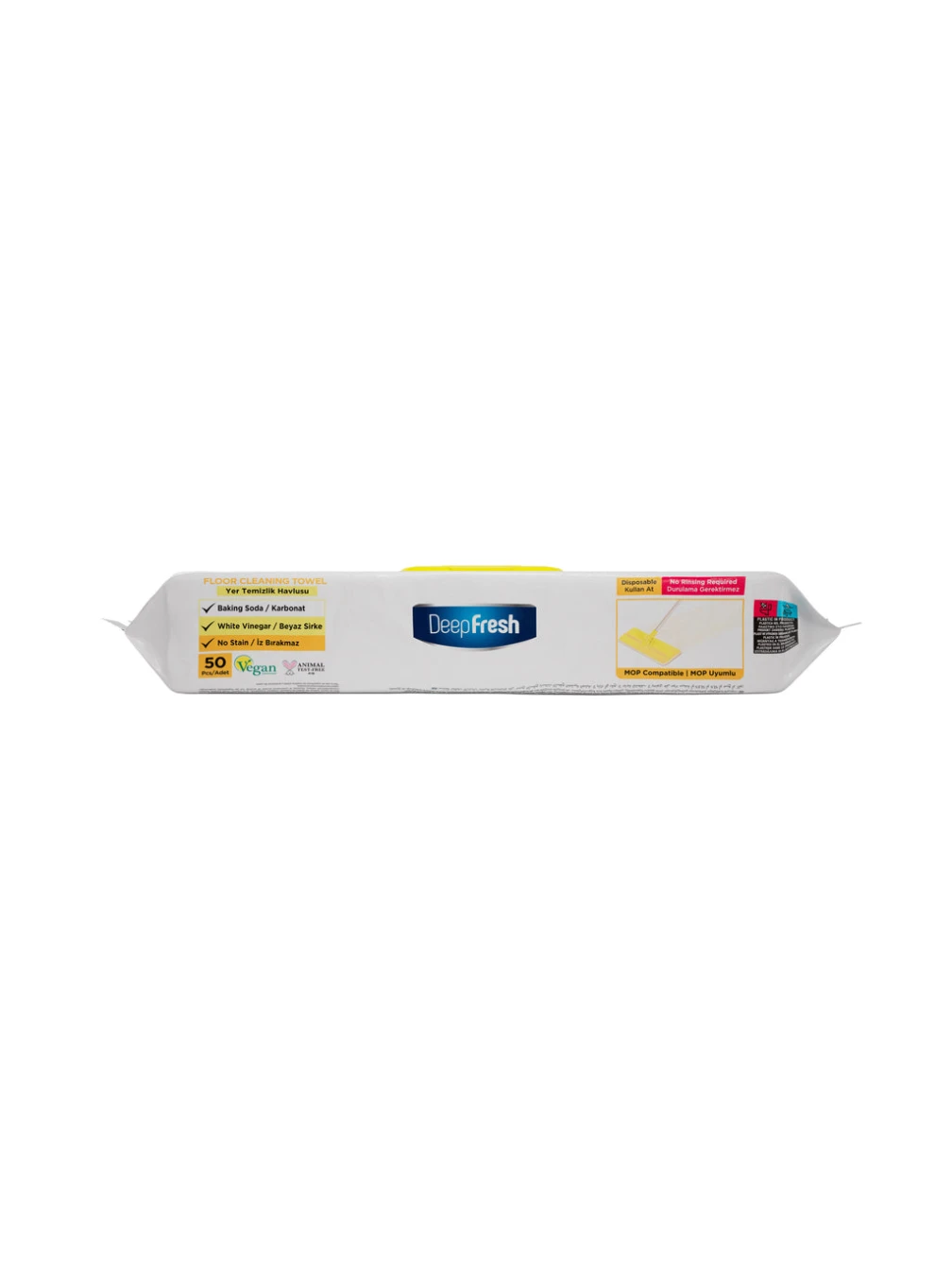  1 SERVETEL MOP CU LAMAIE pentru multi suprafete, bicarbonat si otet 50 buc ( galben)