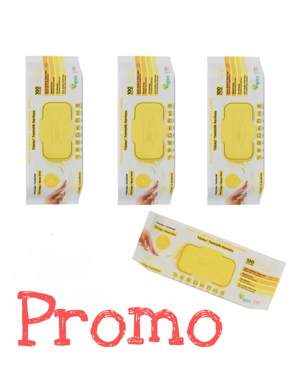 Promo 3 + 1-SERVETELE CU OTET SI BICARBONAT GALBEN 100BUC/PACHET